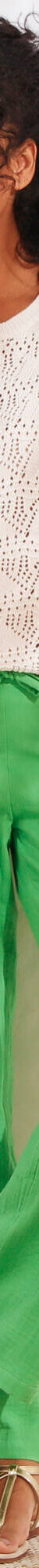 Pantalon large droit, gaze de coton (vert) Pantalon large droit, gaze de coton (vert)